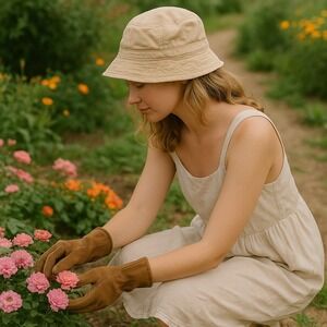 Khaki Tan Cotton Bucket Hat Classic‎ Casual Style Everyday Sun Protection